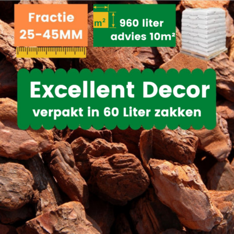 AFHAALPRODUCT - Franse Boomschors Decor 25-45mm Excellent 960 liter (1m3)